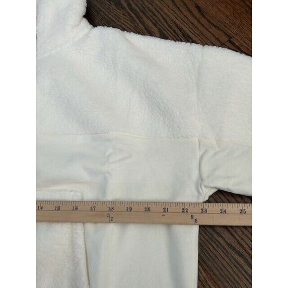 J. Crew Teddy Sweatshirt Button Front Faux Fur Sherpa Fleece BK302 White Size S - Picture 8 of 10
